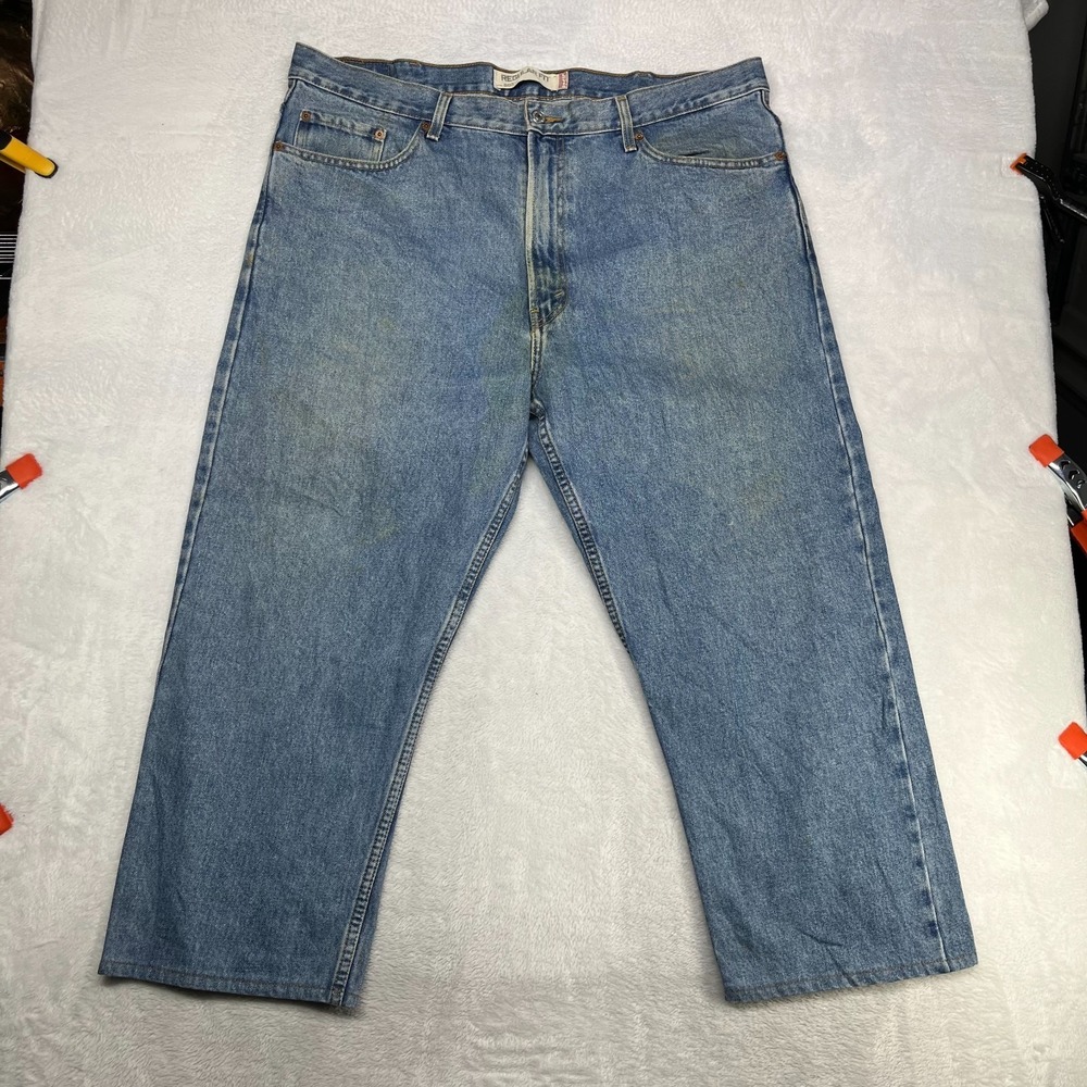 Levi's 505 Straight Leg Jeans Men's Blue Denim Cotton Pockets Zip‎ Fly - 41X25